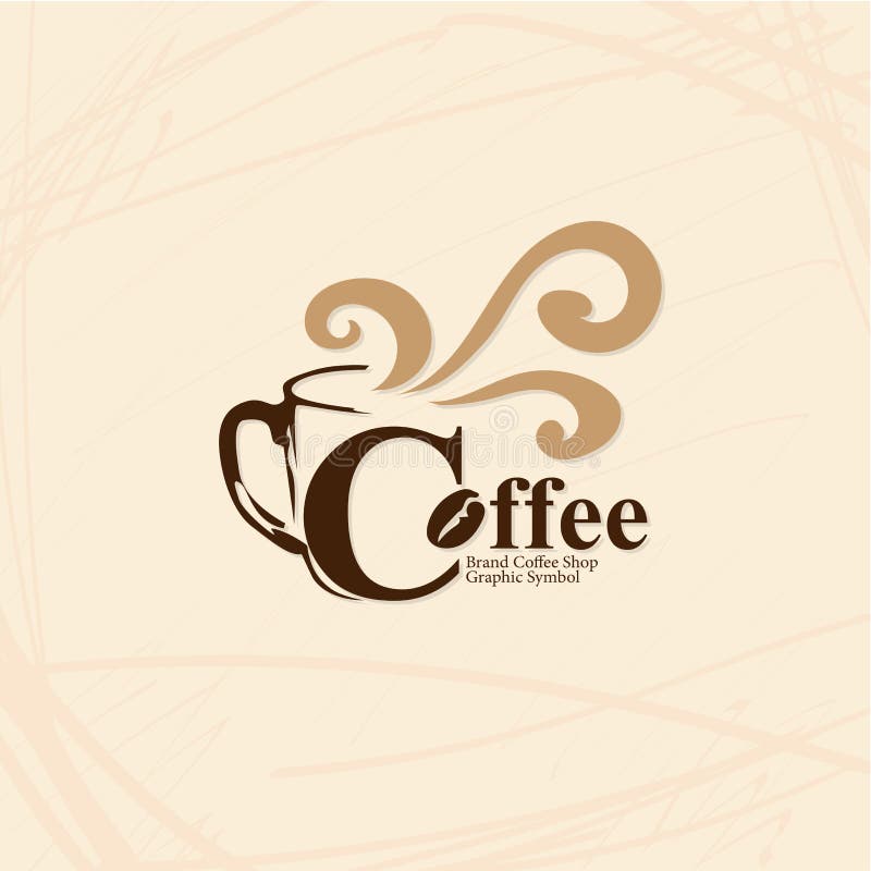 Logotipo de feijão de café duplo significado com objeto de cegonha