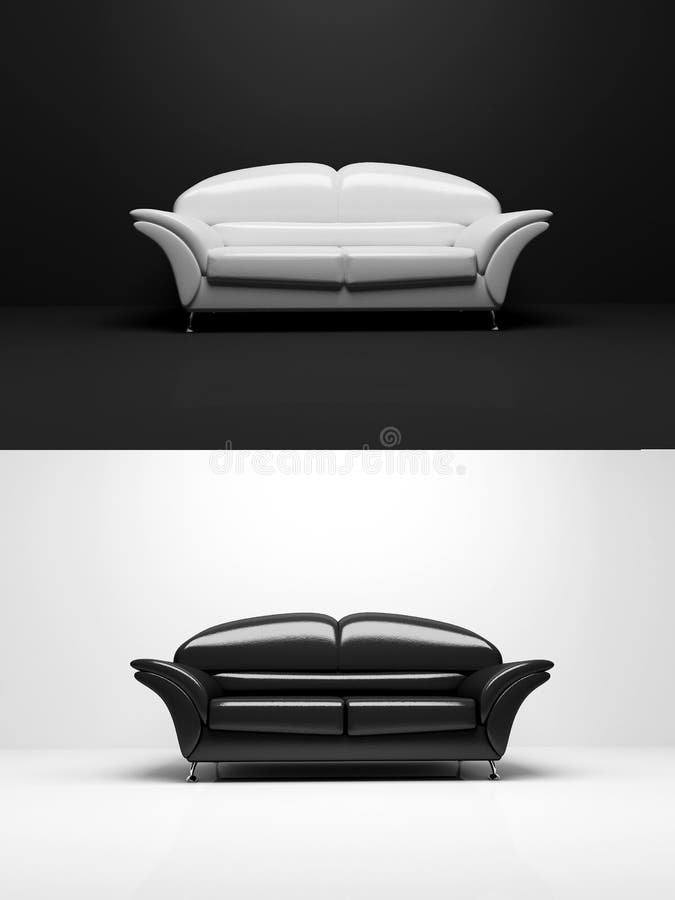 Objeto preto e branco do monochrome do sofá