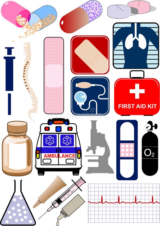 Vector medical objects, icons and logos. Vector medical objects, icons and logos