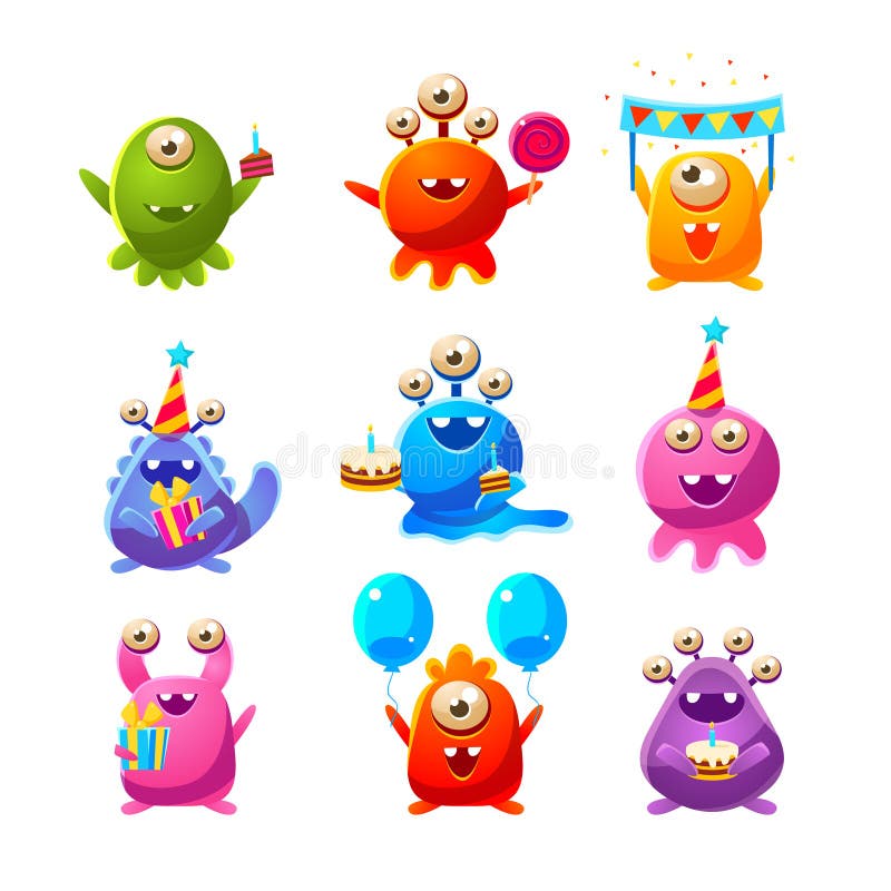 Objets de Toy Aliens With Birthday Party illustration de vecteur Objets de Toy Aliens With Birthday Party illustration de vecteur