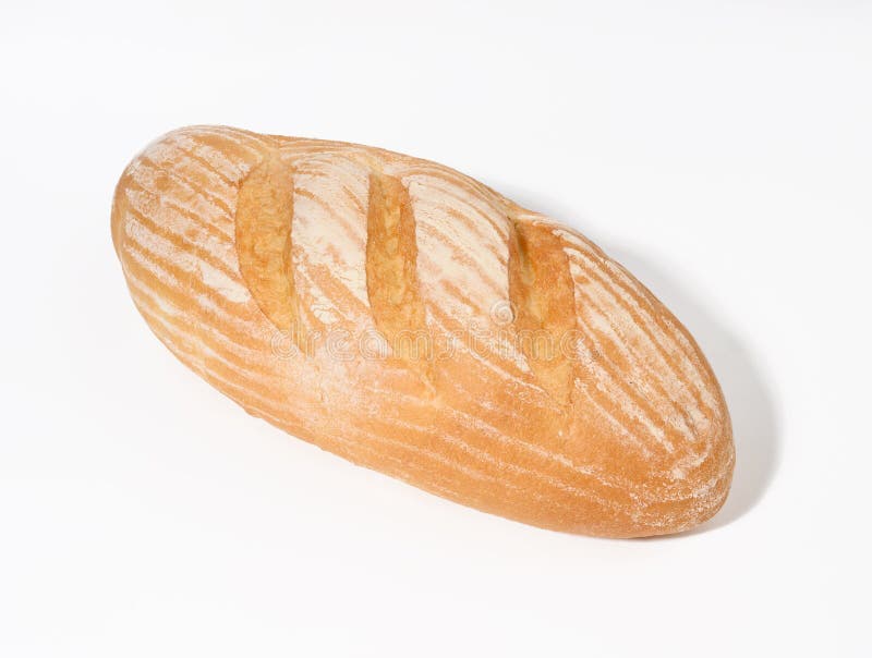 Oblong Baked Bread Made from White Wheat Flour on a White Plate Stock Image Image of homemade
