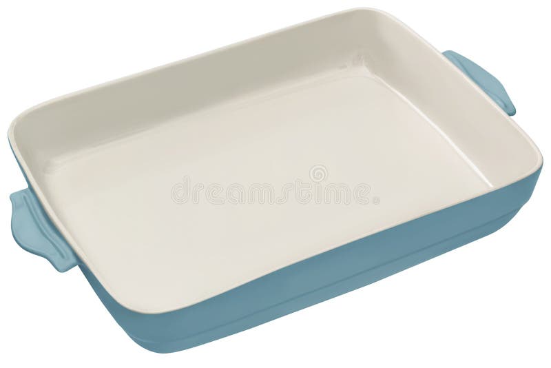 Ceramic Casserole Baking Pan with Marine Blue External and Off White