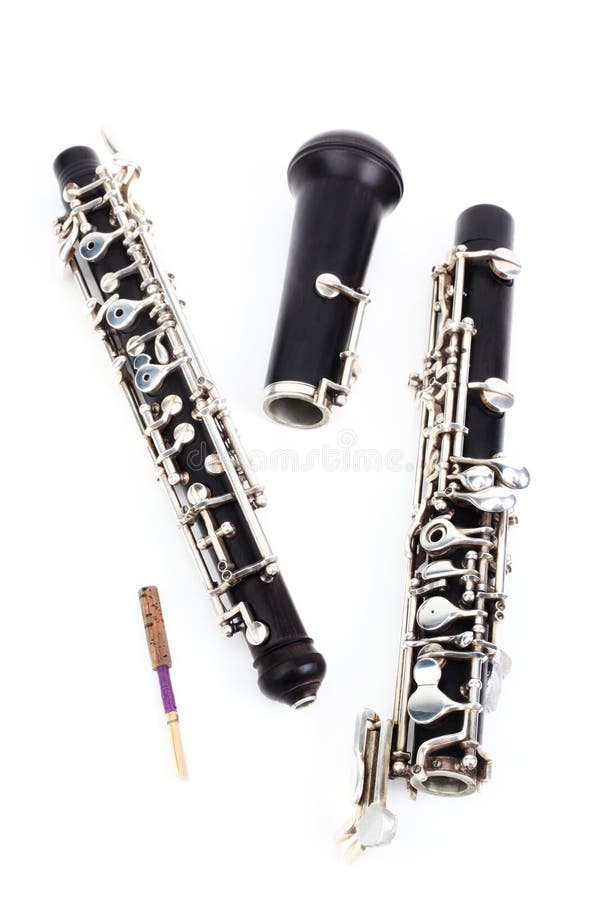 Oboe isolated on white Woodwind instrument