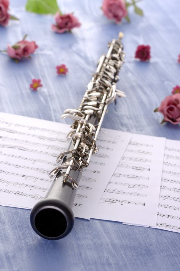 Oboe with Double Reed Mouthpiece Stock Photo Image of blackwood