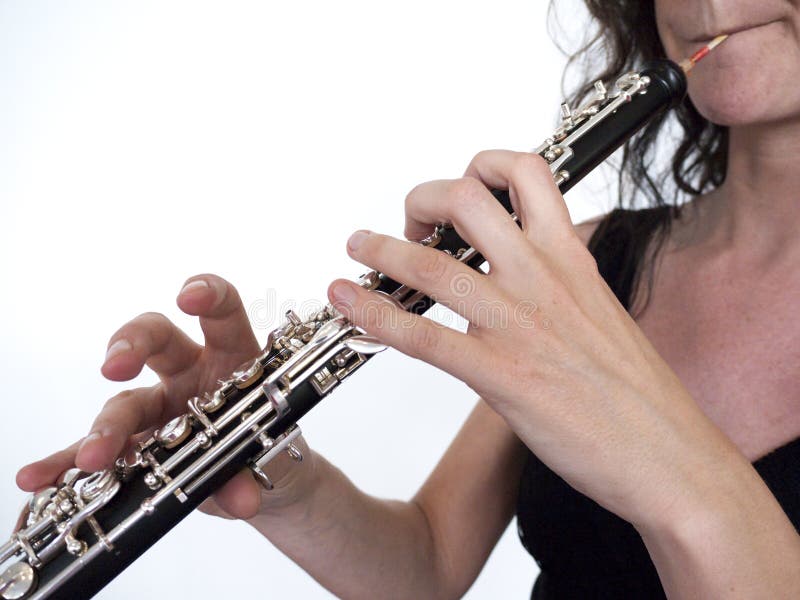 Oboe player stock image Oboe player stock image