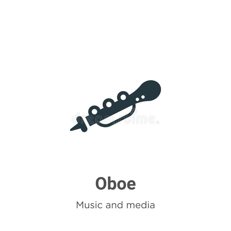 Oboe Vector Icon on White Background. Flat Vector Oboe Icon Symbol Sign from Modern Music
