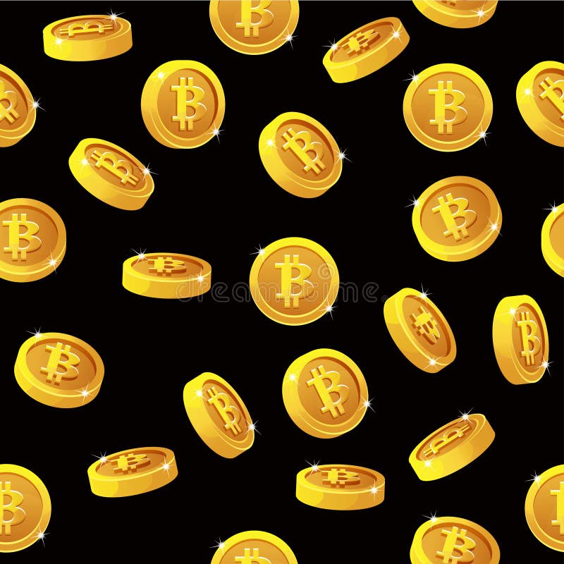 Obracanie Bitcoin ukuwa nazwę bezszwowego wzór Cyfrowego interneta waluta, wektorowy tło ilustracja wektor