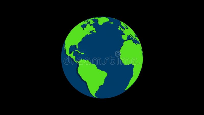 Obracanie planeta - globus ziemi Świat wiruje 4K postanowienia ruchu grafika