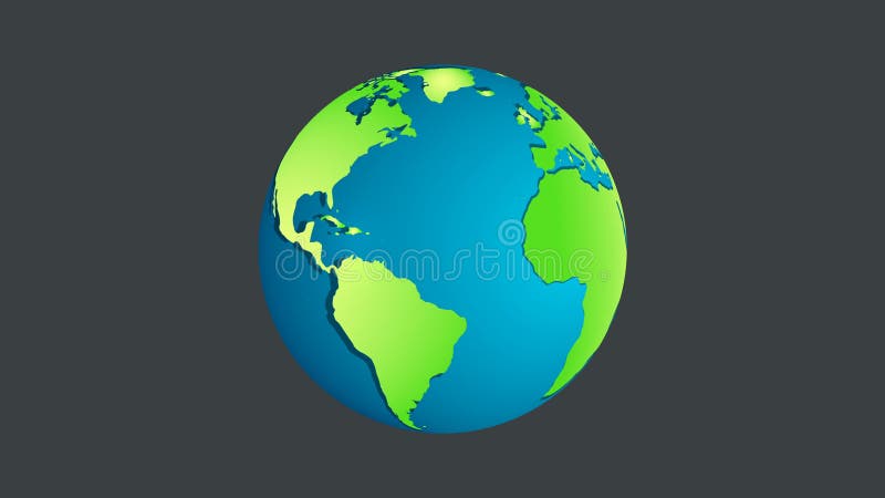 Obracanie planeta - globus ziemi Świat wiruje 4K postanowienia ruchu grafika