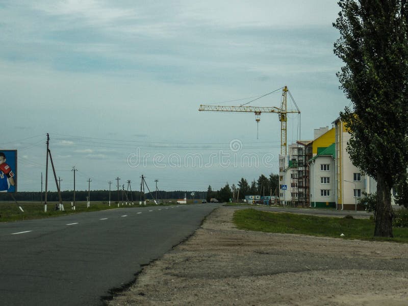 Obras na região de Gomel em Bielorrússia foto de stock Obras na região de Gomel em Bielorrússia foto de stock