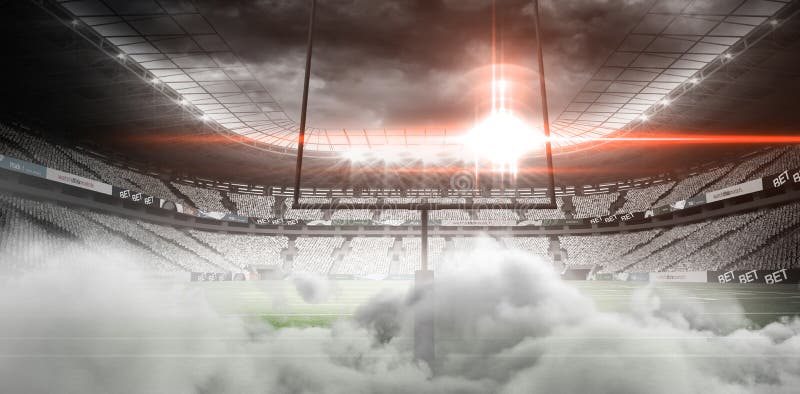 Obraz cyfrowy bramkowa poczta przy futbolu amerykańskiego stadium ilustracja wektor
