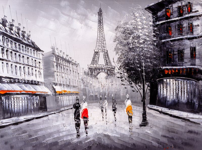 Obraz Olejny - Uliczny widok Paryż