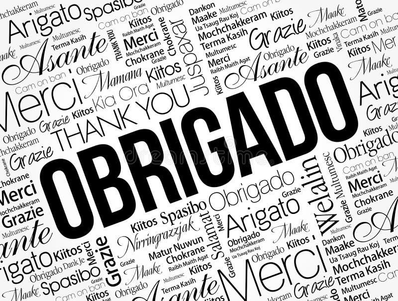 Obrigado (Thank You in Portuguese) Word Cloud in Different Languages