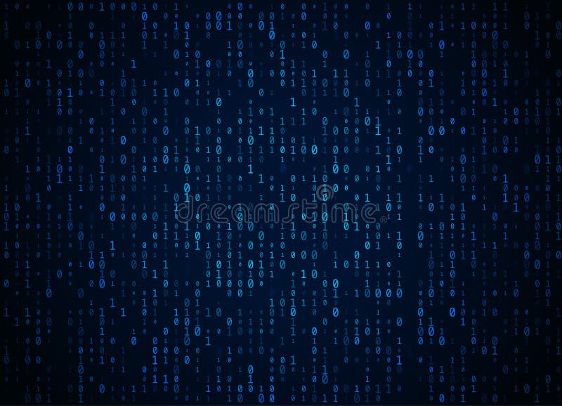 Obscuridade do código binário do vetor - fundo azul Dados grandes e corte de programação, descriptografia profunda e criptografia