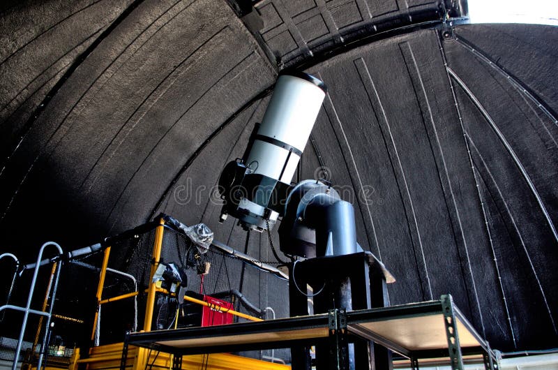 Observatory Inside with Large Telescope Stock Photo Image of display