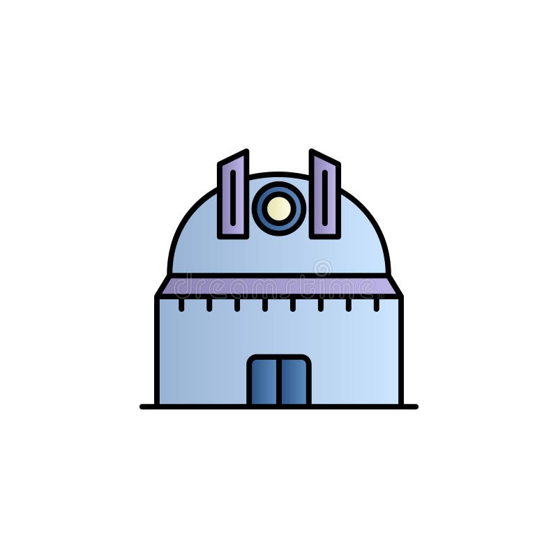 Observatory, space, astronomy color gradient vector icon on transparent background
