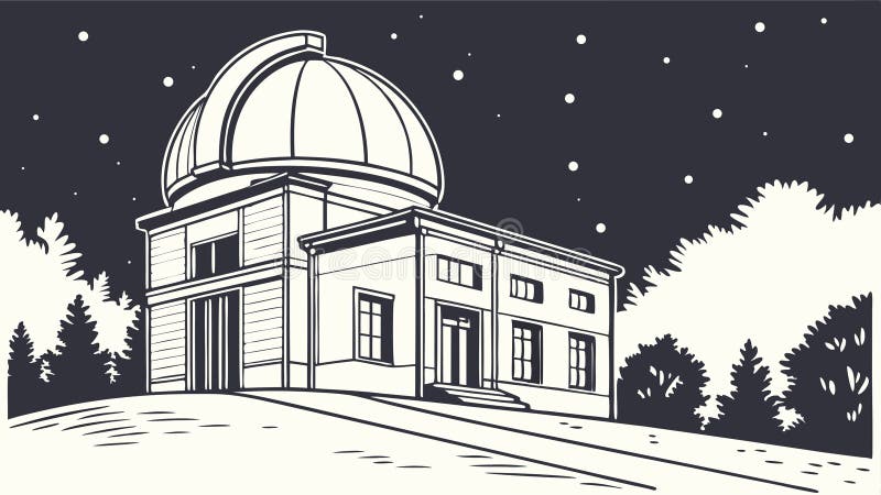Obserwatorium astronomiczne budowanie ilustracji naukowych projektowanie wektorów badawczych Generative AI ilustracji