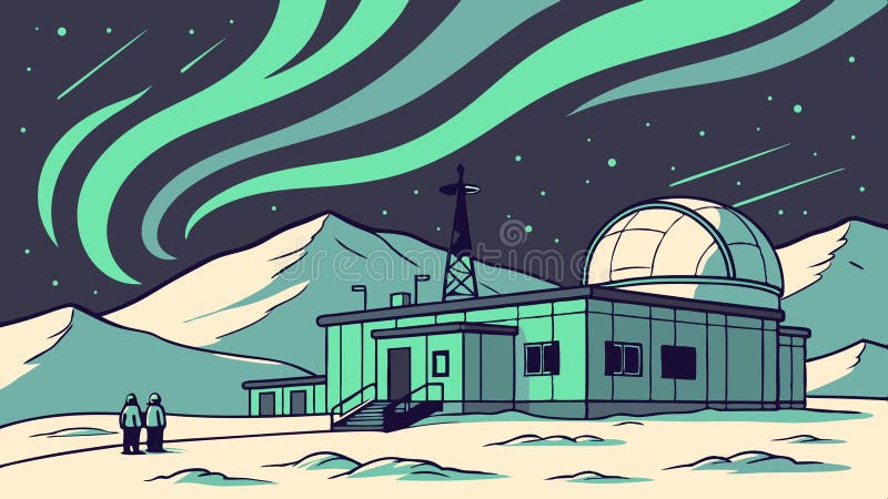 Obserwatorium budownicze centrum badań astronomicznych w architekturze wektorowej konstrukcja wektorowa Generacyjna AI ilustracji
