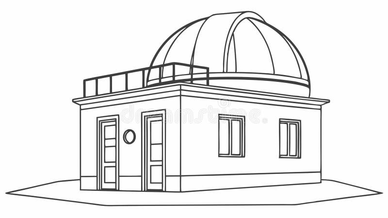 Obserwatorium budujące ilustrację astronomia nauka badania wektora gwiazd projektowanie wektora Generative AI ilustracji