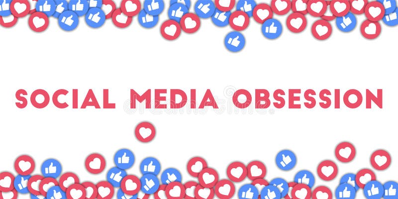 Obsession des réseaux sociaux illustration stock