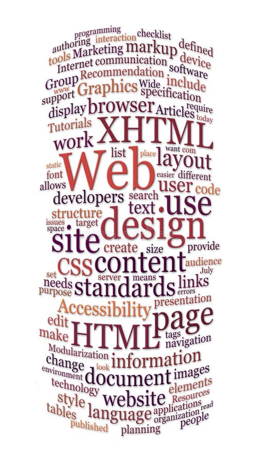 Internet website design tag or word cloud. Internet website design tag or word cloud