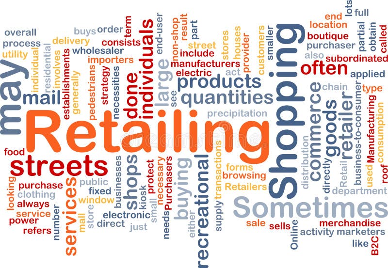 Word cloud concept illustration of retailing retail. Word cloud concept illustration of retailing retail