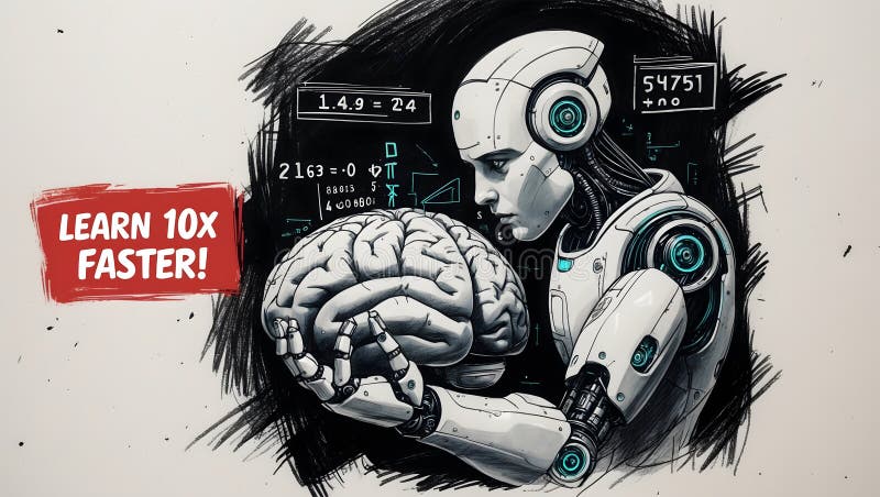 Obțineți o învățare mai rapidă cu tehnologia AI 10 x Rezultate royalty free illustration