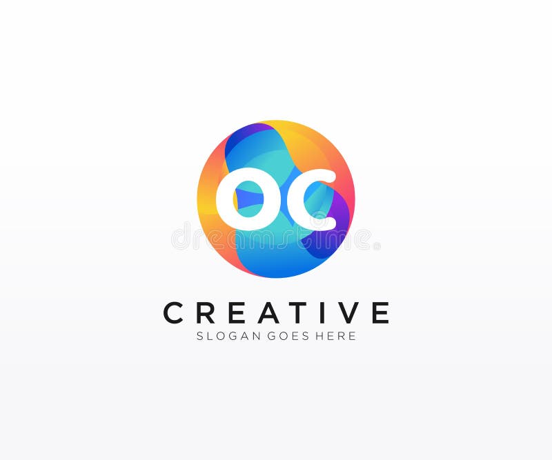 OC initial logo With Colorful Circle template vector vector illustration