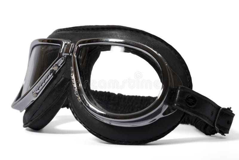 Occhiali di protezione del pilota fotografie stock libere da diritti Occhiali di protezione del pilota fotografie stock libere da diritti