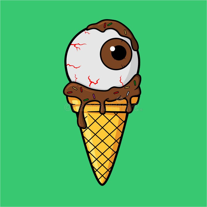 Occhio del gelato con la crema del latte al cioccolato illustrazione di stock Occhio del gelato con la crema del latte al cioccolato illustrazione di stock