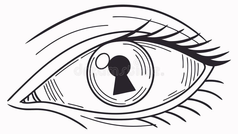 Occhio di approfondimento con Keyhole Mystery Access vector design Generative AI illustrazione di stock