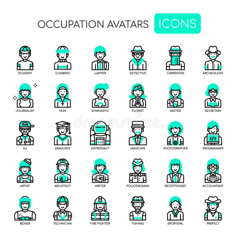 Occupation Avatars , Pixel Perfect Icons