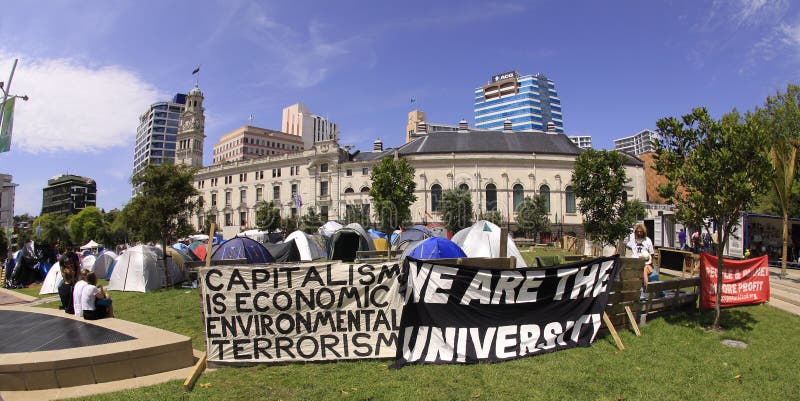 Occupy Wall Street demonstration Auckland stock photography Occupy Wall Street demonstration Auckland stock photography