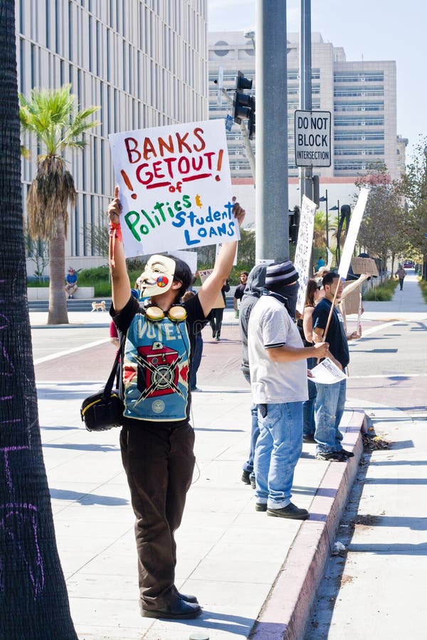 Occupy Wall Street LA Protest in Los Angeles Editorial Photography
