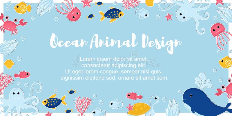 Ocean animal design background royalty free illustration Ocean animal design background royalty free illustration