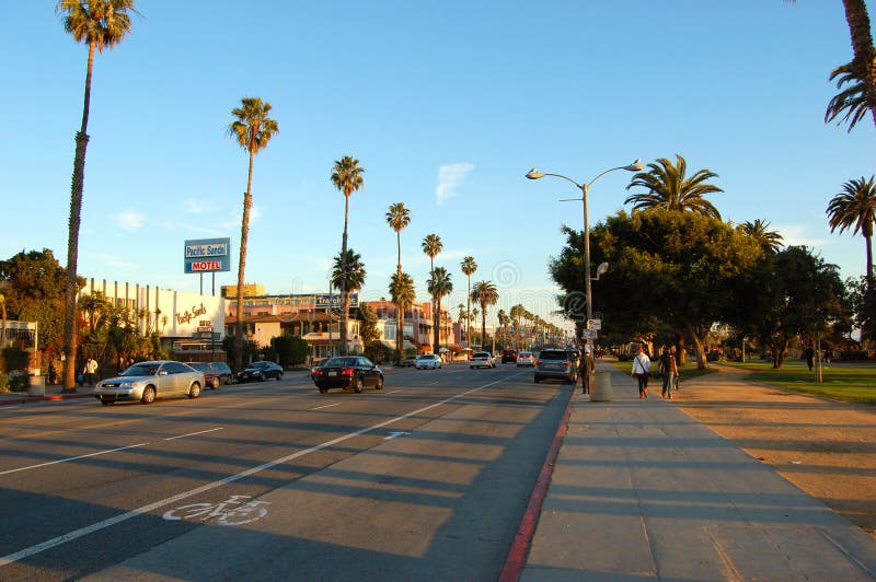 Ocean Avenue, Santa Monica, CA, USA royalty free stock images