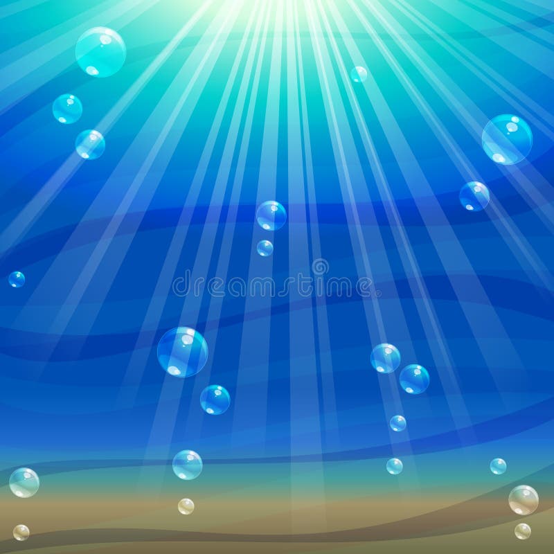 Ocean background with air bubbles vector illustration Ocean background with air bubbles vector illustration