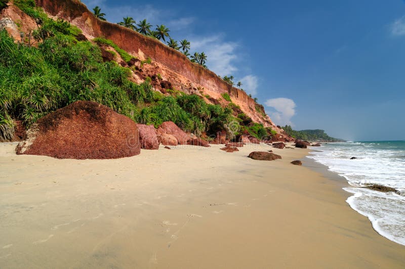 Exotic cliff beach in Varkala. Kerala. India. Exotic cliff beach in Varkala. Kerala. India