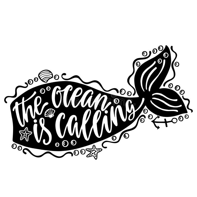 wallpapers Silhouette Mermaid Tail calling hand drawn inspiration quote