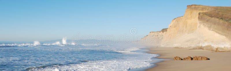 Pacific Ocean Shore at beach along highway 1 in northern california, winter time. Pacific Ocean Shore at beach along highway 1 in northern california, winter time