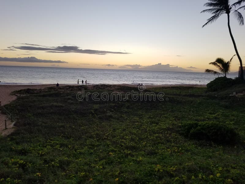 View of Hawaiian Coastline and Ocean Stock Image - Image of beach ...