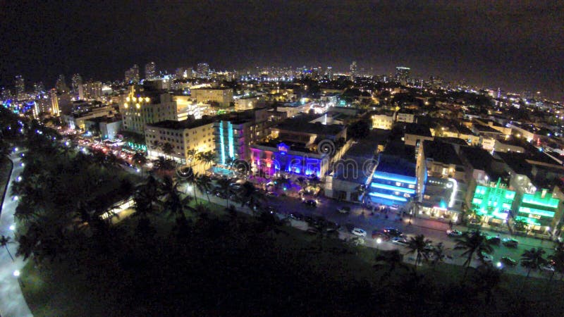 Ocean Drive at night 4K stock footage