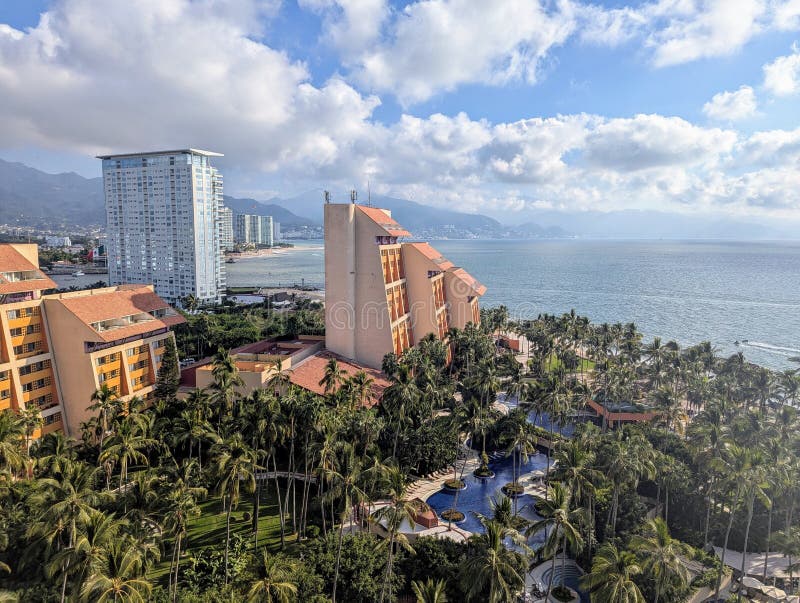 Ocean front view of Puerto Vallarta Mexico on a nice day royalty free stock photo