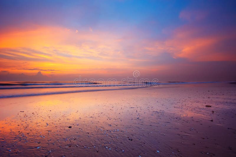 Ocean at night stock image