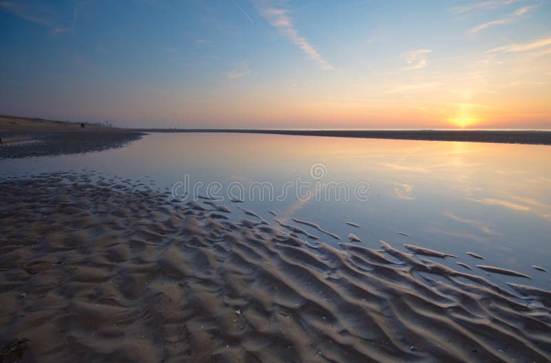 Ocean at night stock photo