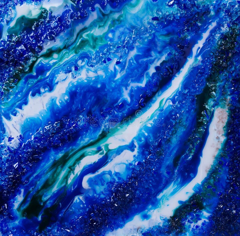 Ocean, Resin Art Paint, Artistic Blue Artwork Background