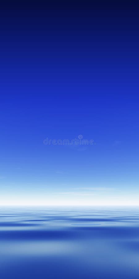 Ocean & Sky with copy space. Backdrop simple landscape illustrations