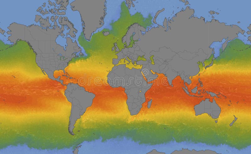 Satellite World Map 2020 Ocean Temperature World Map From Satellite In 2020 , Climate Change During  Corona Virus Pandemic Outbreak Stock Illustration - Illustration Of  Environment, Change: 179568127