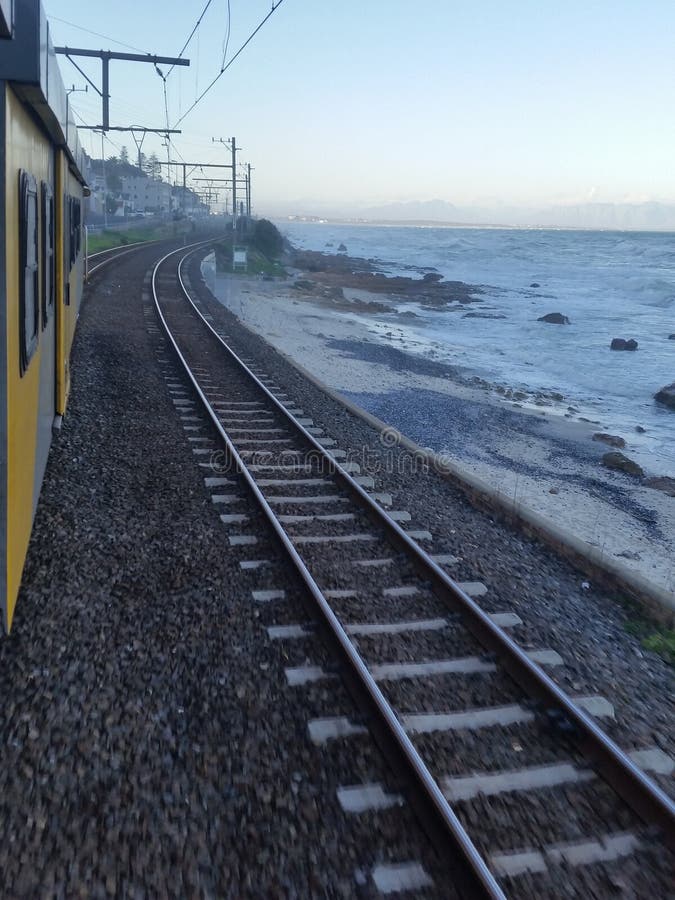 Train On The Ocean Cliff, California Stock Photo Image of water, coast 12002668