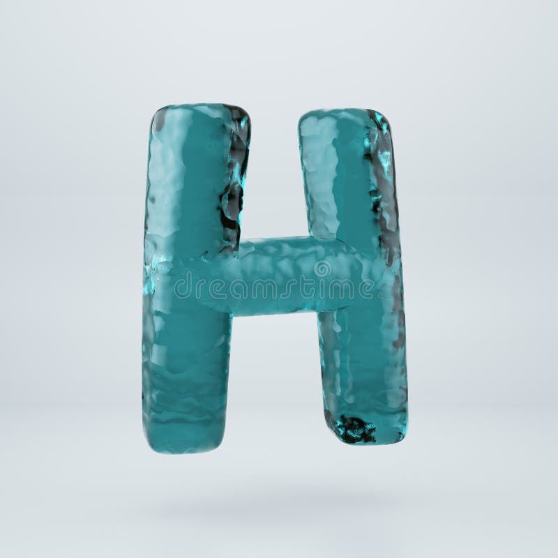 Ocean Water Letter H Uppercase Isolated On White Background Stock ...